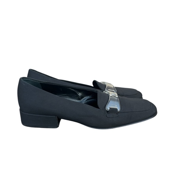 Prada Y2K Vintage Nylon Loafers Acrylic Link Design Block Heel 37.5 EU 7.5 US - Picture 3 of 13